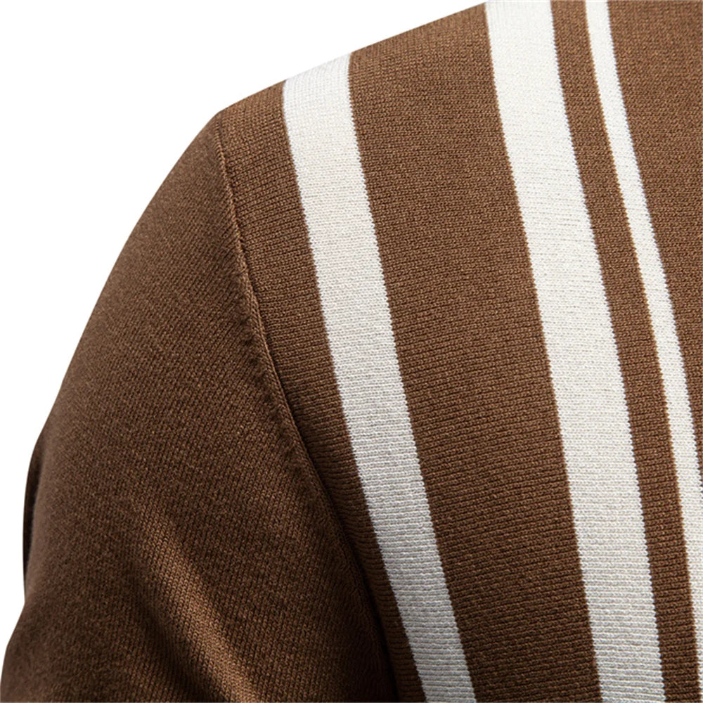 Oliver Collection | Vertical Stripe Polo Shirt with Soft Knit Fabric | Stylish Casual Wear for Everyday Comfort