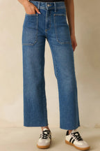 Women's On Your Way Medium Wash Utility Jeans | 96% Cotton 2