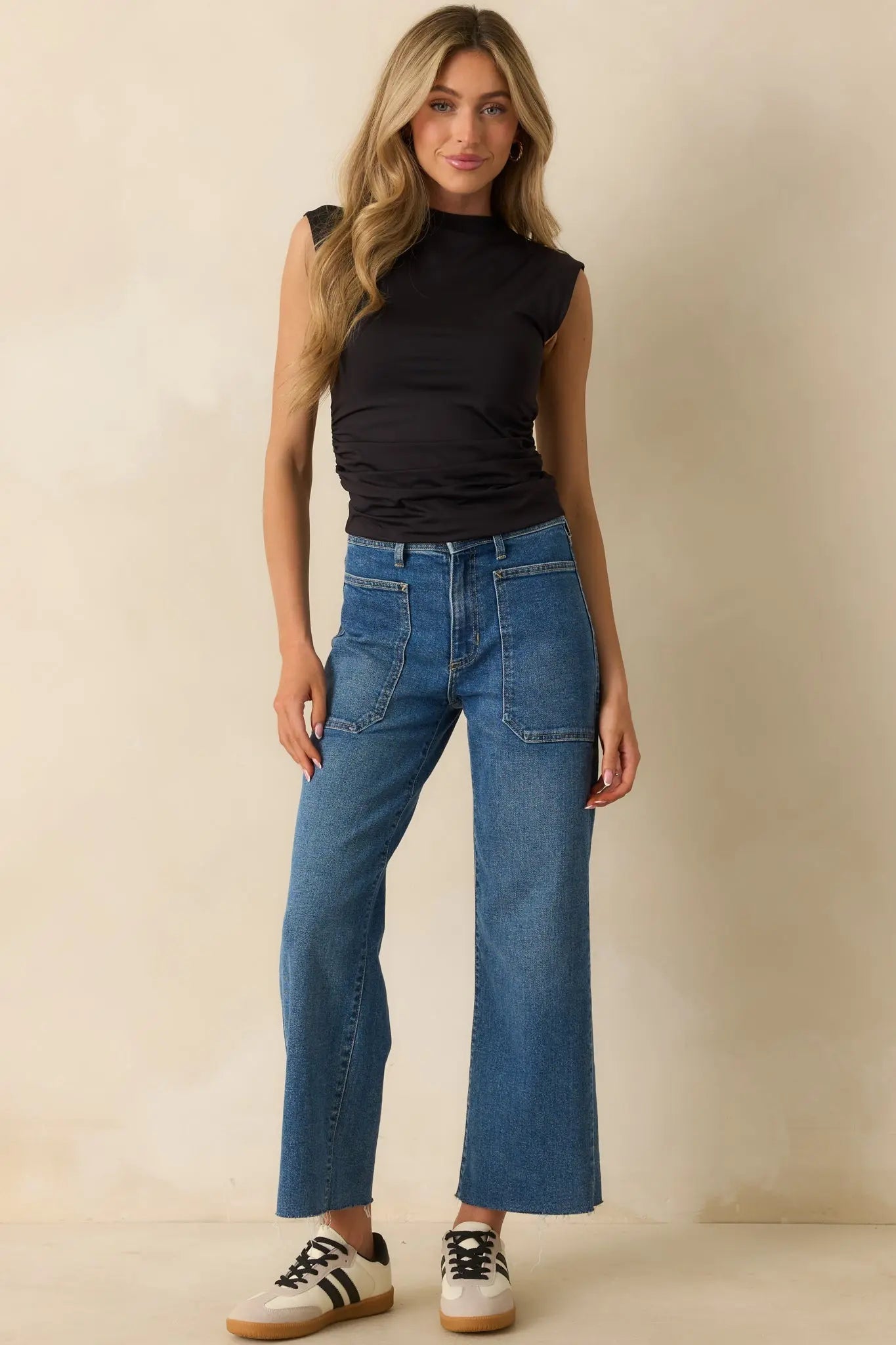 Women's On Your Way Medium Wash Utility Jeans | 96% Cotton 3