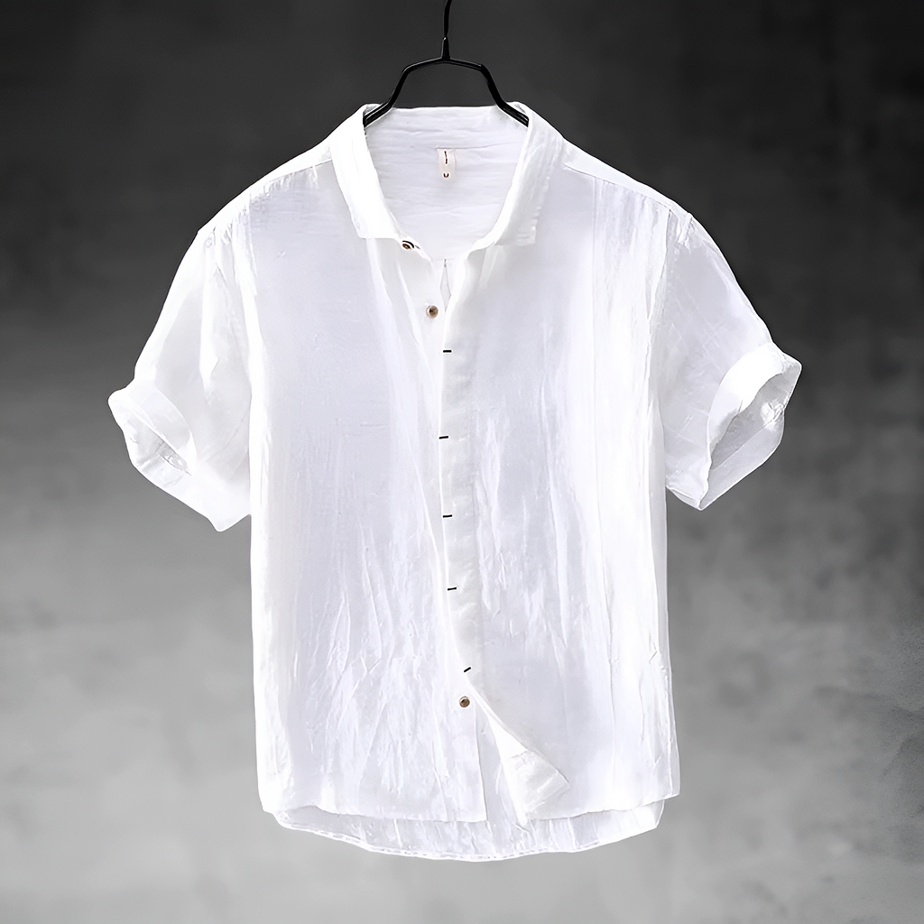 Pacific Collection | Men's Shirt with Short Sleeves in 100% Linen | Lightweight & Breathable for Summer Comfort