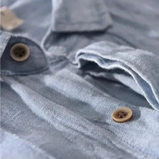 Pacific Collection | Men's Shirt with Short Sleeves in 100% Linen | Lightweight & Breathable for Summer Comfort