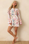 Women's Paradisa Biscayne Bay Multi Cotton Linen Mini Dress | 55% Linen & 45% Cotton 0