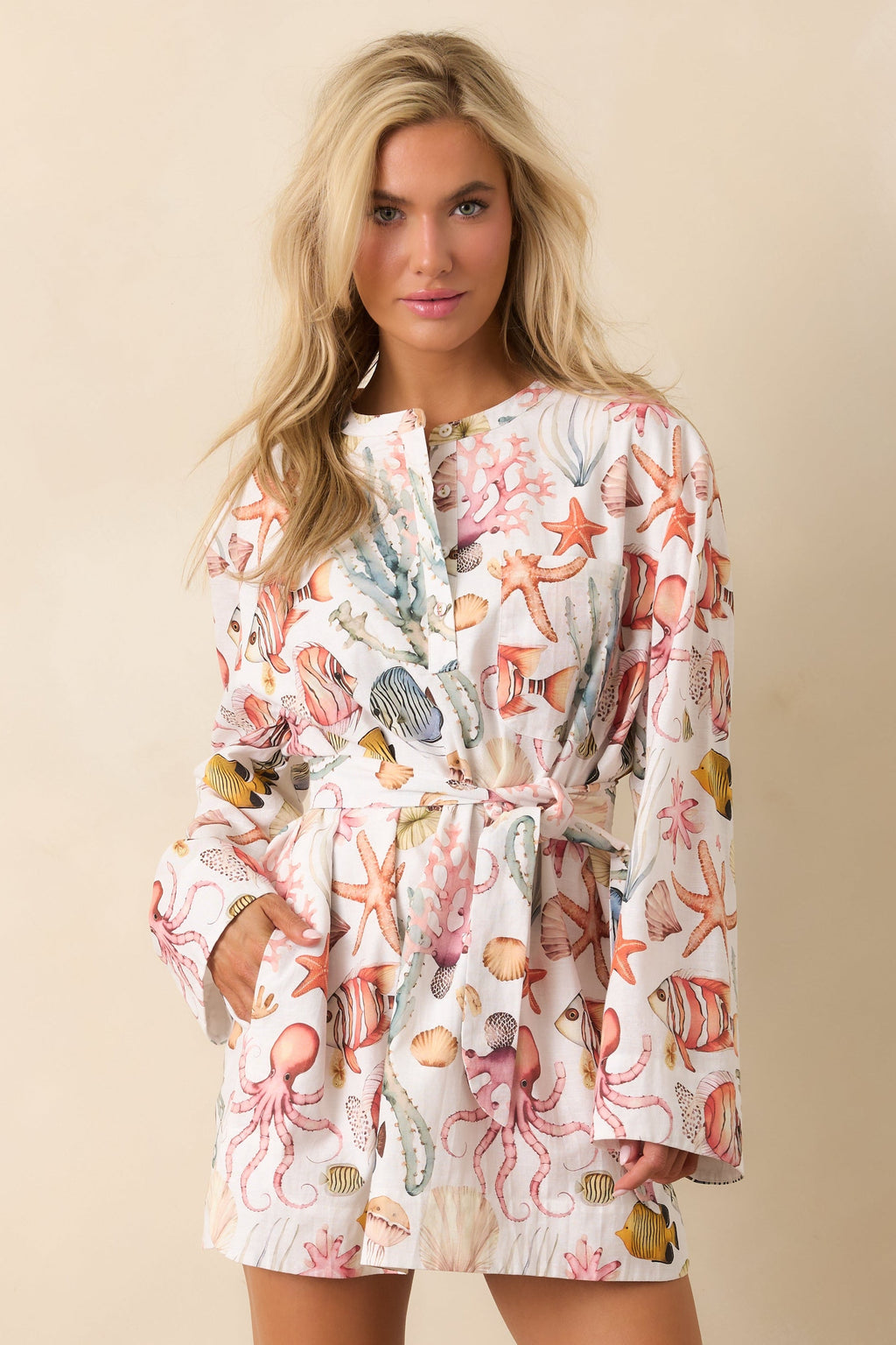Women's Paradisa Biscayne Bay Multi Cotton Linen Mini Dress | 55% Linen & 45% Cotton 1