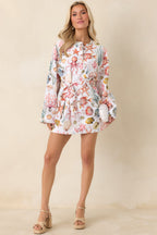 Women's Paradisa Biscayne Bay Multi Cotton Linen Mini Dress | 55% Linen & 45% Cotton 4