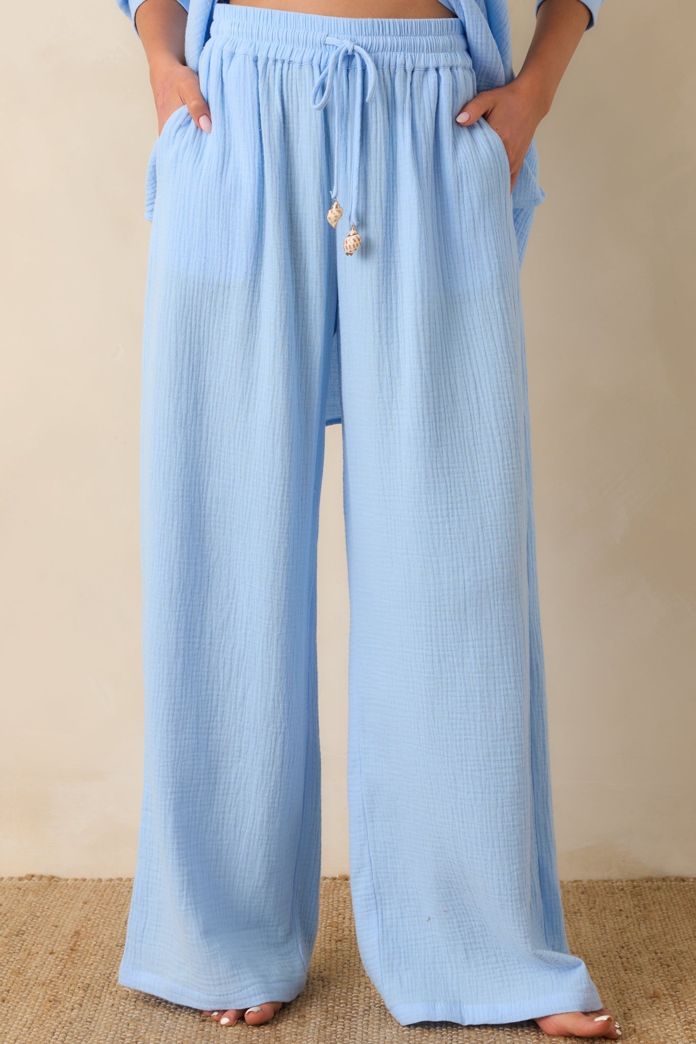 Women's Paradisa Dunedin Oceana Blue Cotton Drawstring Pants | 100% Cotton 0