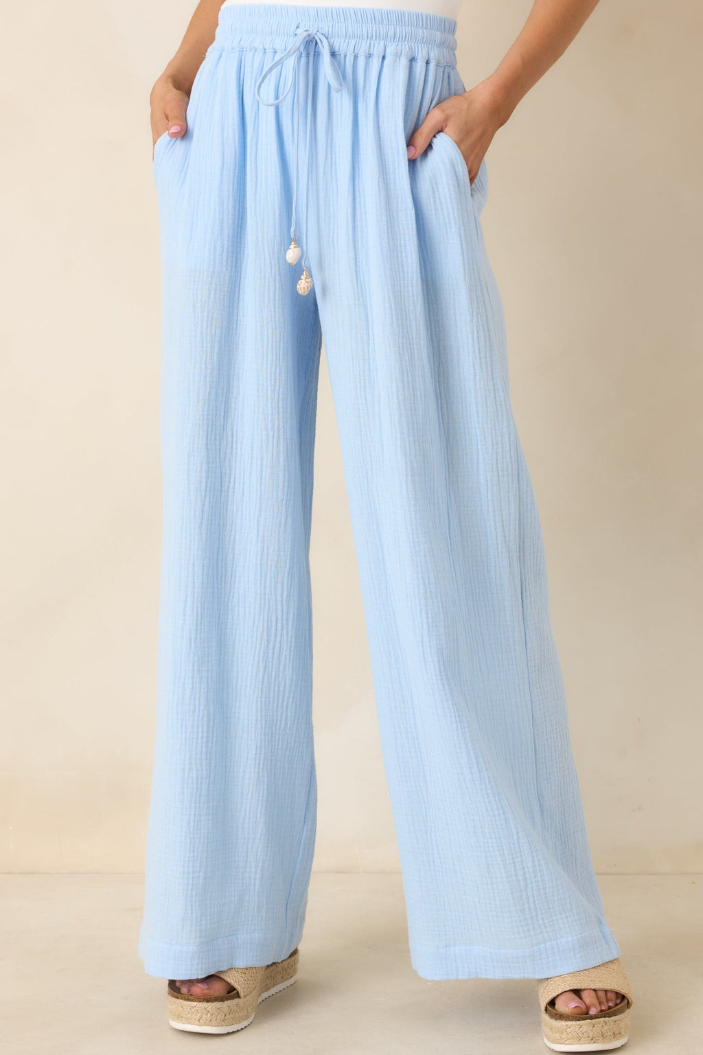 Women's Paradisa Dunedin Oceana Blue Cotton Drawstring Pants | 100% Cotton 3