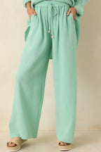 Women's Paradisa Dunedin Seaglass Green Cotton Drawstring Pants | 100% Cotton 7