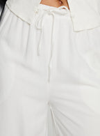 Women's Parklea Linen Blend Pants White | Linen straight-leg pants 5