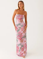 Women's Peggy Collection | Maxi Dress with Square Neckline & Criss-Cross Straps | Elegant Floral Design for Timeless Sty 0