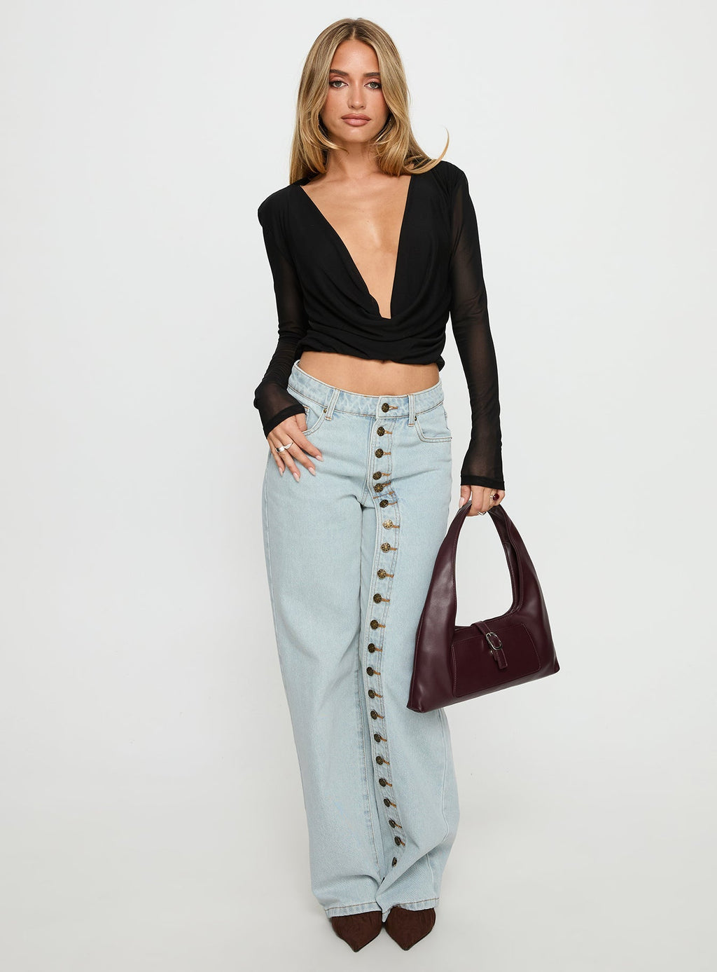 Women's Penny Mid Rise Straight Leg Jeans Light Denim | Denim jeans with a straight-leg cut & mid-rise fit 2