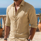 Percy Collection | Men's Linen Shirt with Breathable Fabric | Relaxed Fit for Comfortable Spring and Summer Layering