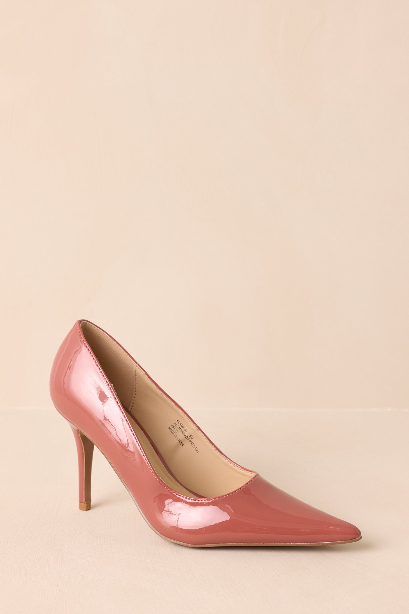 Women's Perfectly Polished Blush Patent Pointed Toe Heels | Heel measures 3.25" 3
