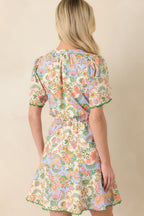 Women's Piece of My Heart Ivory Multi Floral Paisley Cotton Mini Dress | 100% Cotton 6