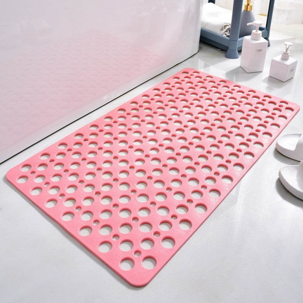 Pink non-slip antibacterial shower mat