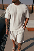 Pleated Men's T-Shirt with Breathable Fabric | Lightweight Summer Essential for Comfort