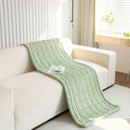 Plush pleated-edge sofa cover detail