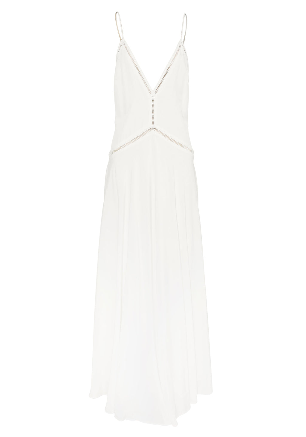 Posey Collection | White Maxi Dress with Romantic Lace Trims | Elegant Long Dress for Graceful Movement