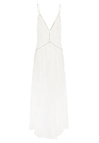 Posey Collection | White Maxi Dress with Romantic Lace Trims | Elegant Long Dress for Graceful Movement