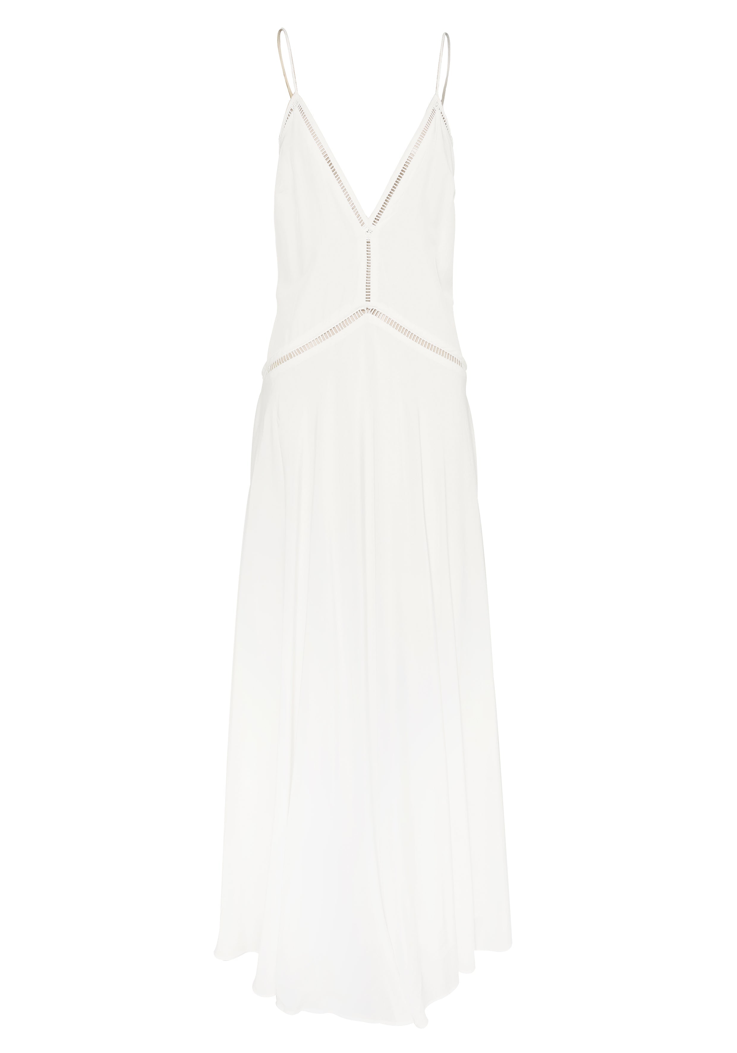 Posey Collection | White Maxi Dress with Romantic Lace Trims | Elegant Long Dress for Graceful Movement