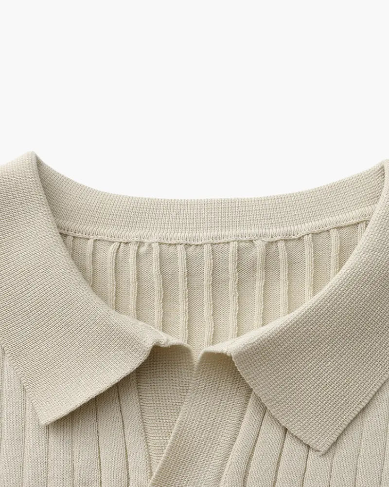 Women's Premium Ribbed Polo | Premium knitted fabric with a ribbed texture 3