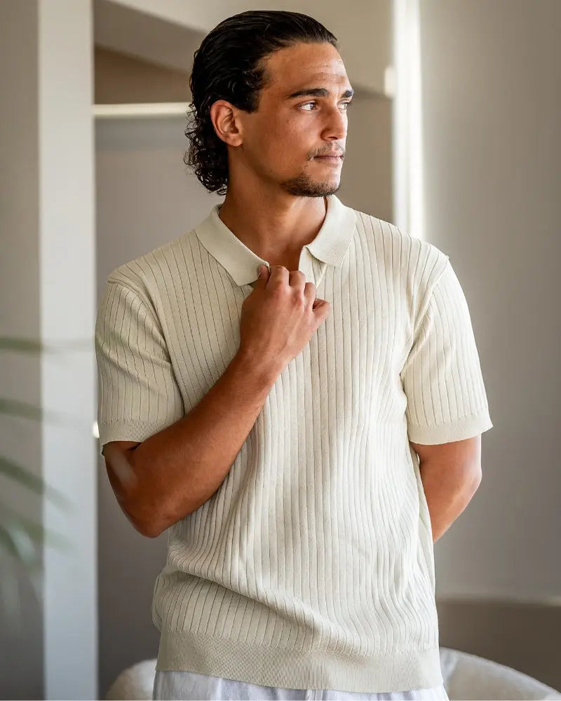 Women's Premium Ribbed Polo | Premium knitted fabric with a ribbed texture 4