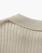 Women's Premium Ribbed Polo | Premium knitted fabric with a ribbed texture 6