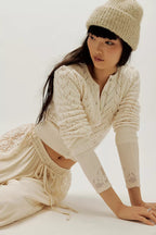 Pretty in Pointelle Cardi - Ivory