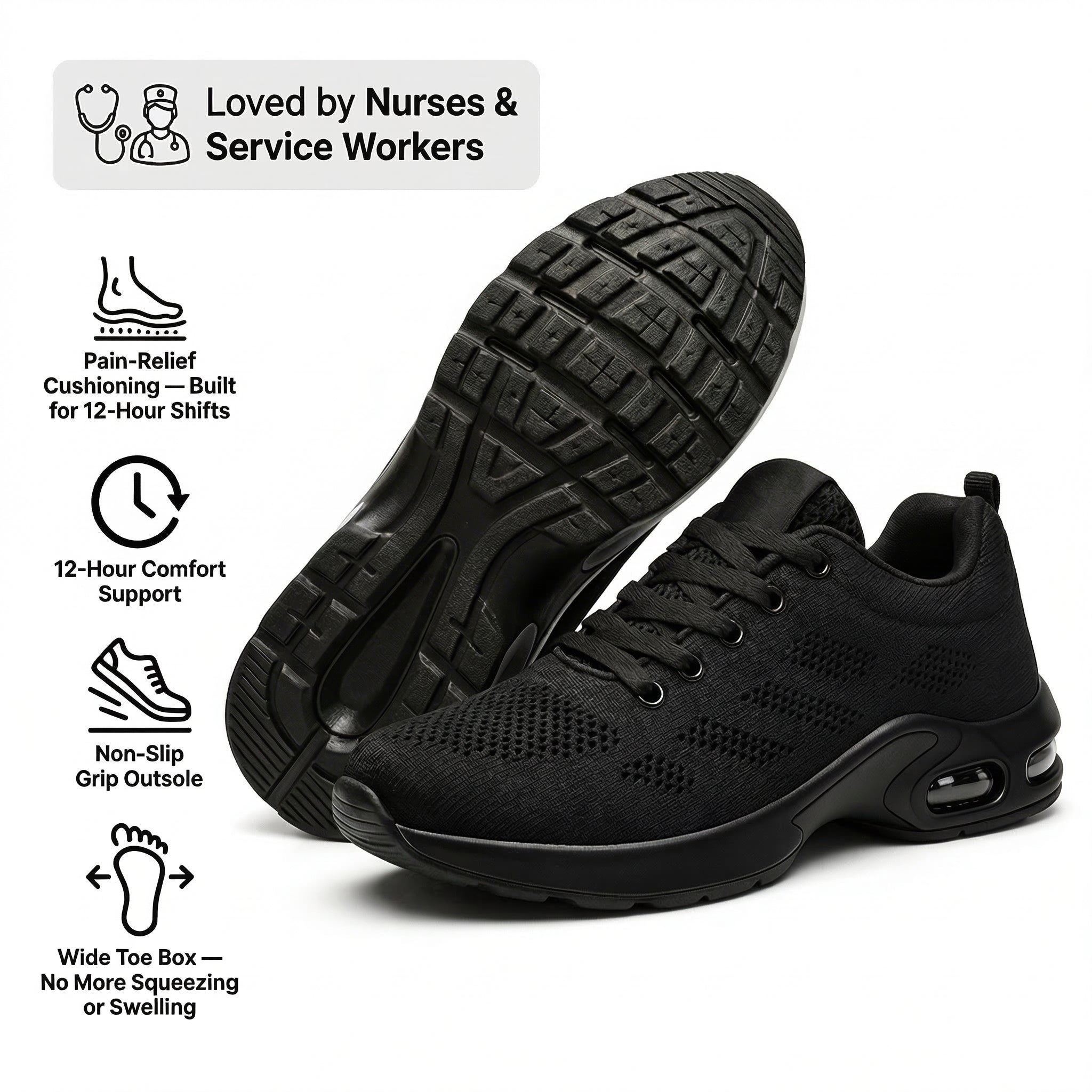 Pro Comfort | Comfortable Work Shoes with Ergonomic Design | All-Day Support for Standing
