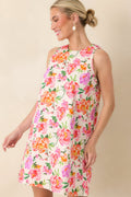 Women's Prosperina Claire Pink Multi Floral Cotton Bow Back Dress | 100% Cotton 0