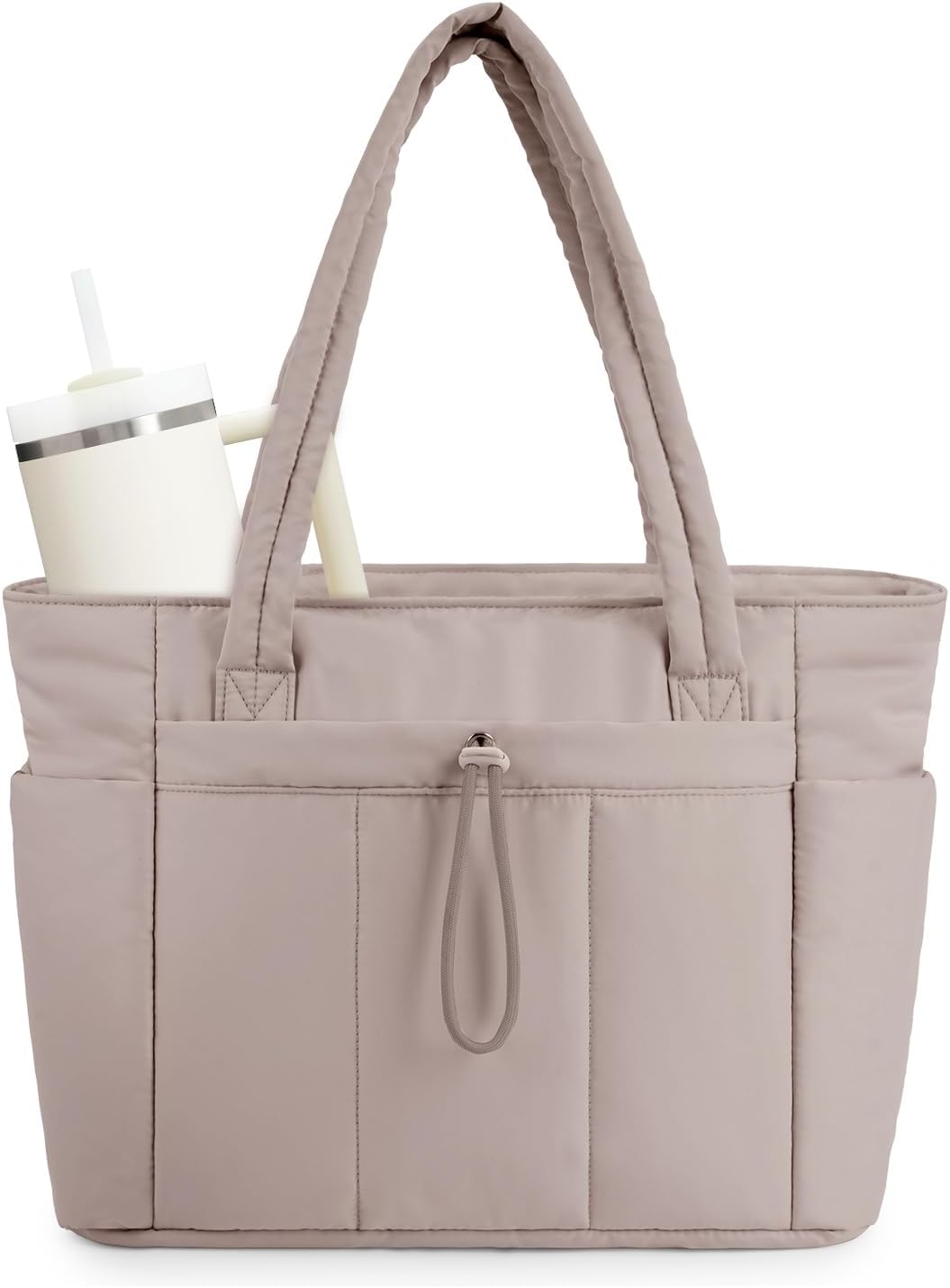 Quilted Puffer Tote Bag | Spacious 20L Capacity with Padded Laptop Sleeve | Stylish and Practical for Daily Use