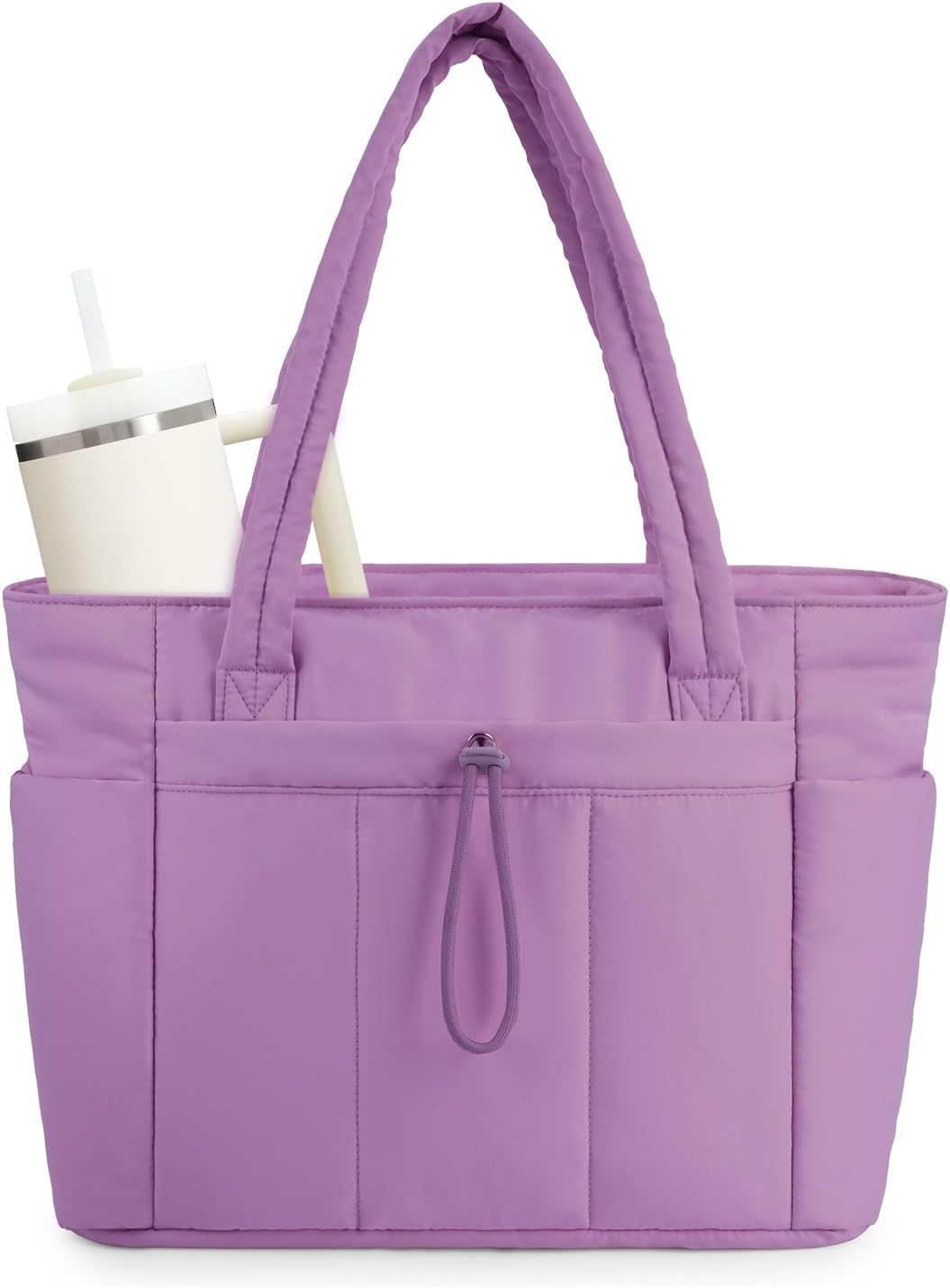 Quilted Puffer Tote Bag | Spacious 20L Capacity with Padded Laptop Sleeve | Stylish and Practical for Daily Use