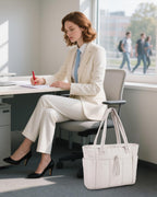 Quilted Puffer Tote Bag | Spacious 20L Capacity with Padded Laptop Sleeve | Stylish and Practical for Daily Use