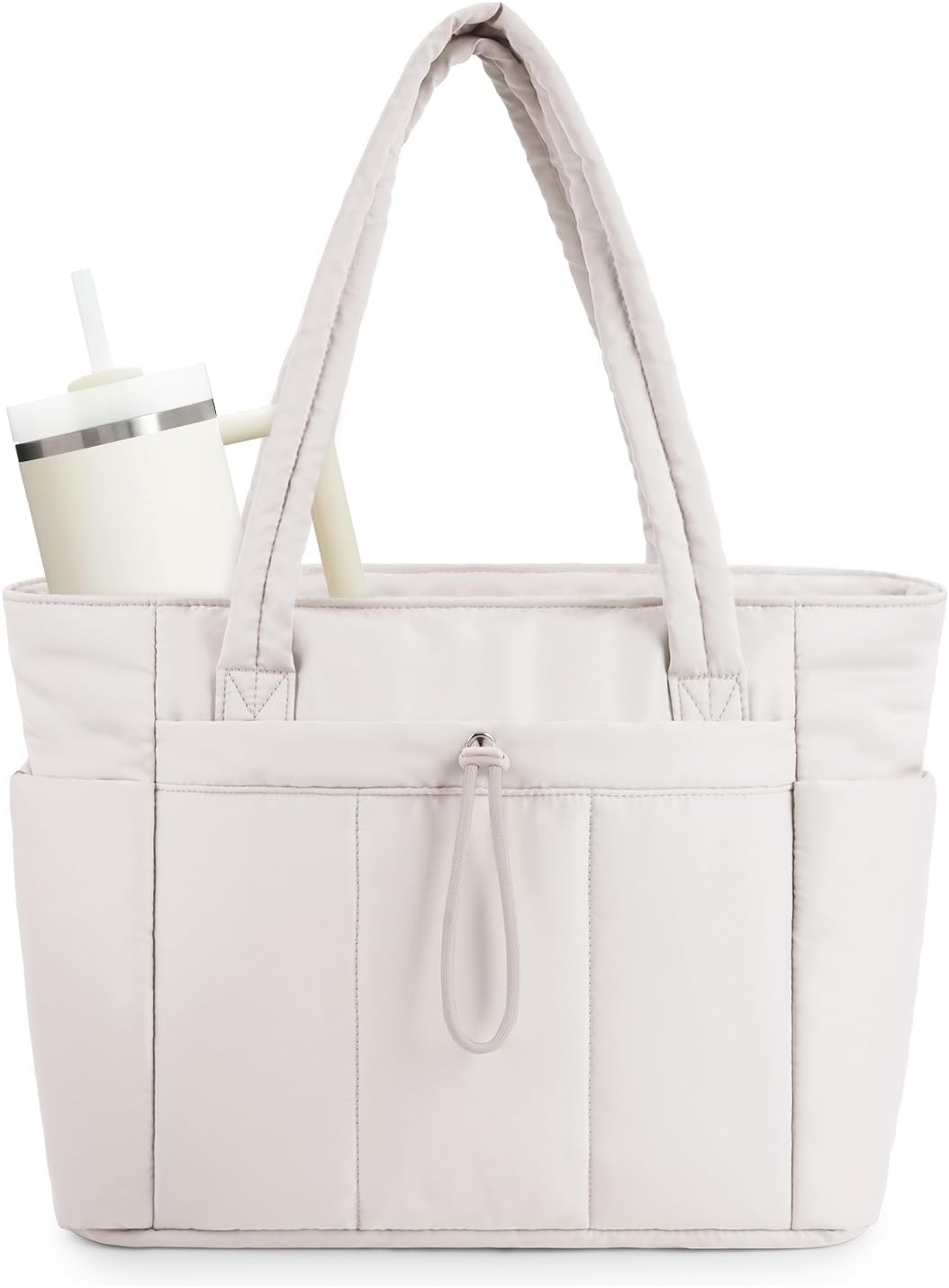 Quilted Puffer Tote Bag | Spacious 20L Capacity with Padded Laptop Sleeve | Stylish and Practical for Daily Use