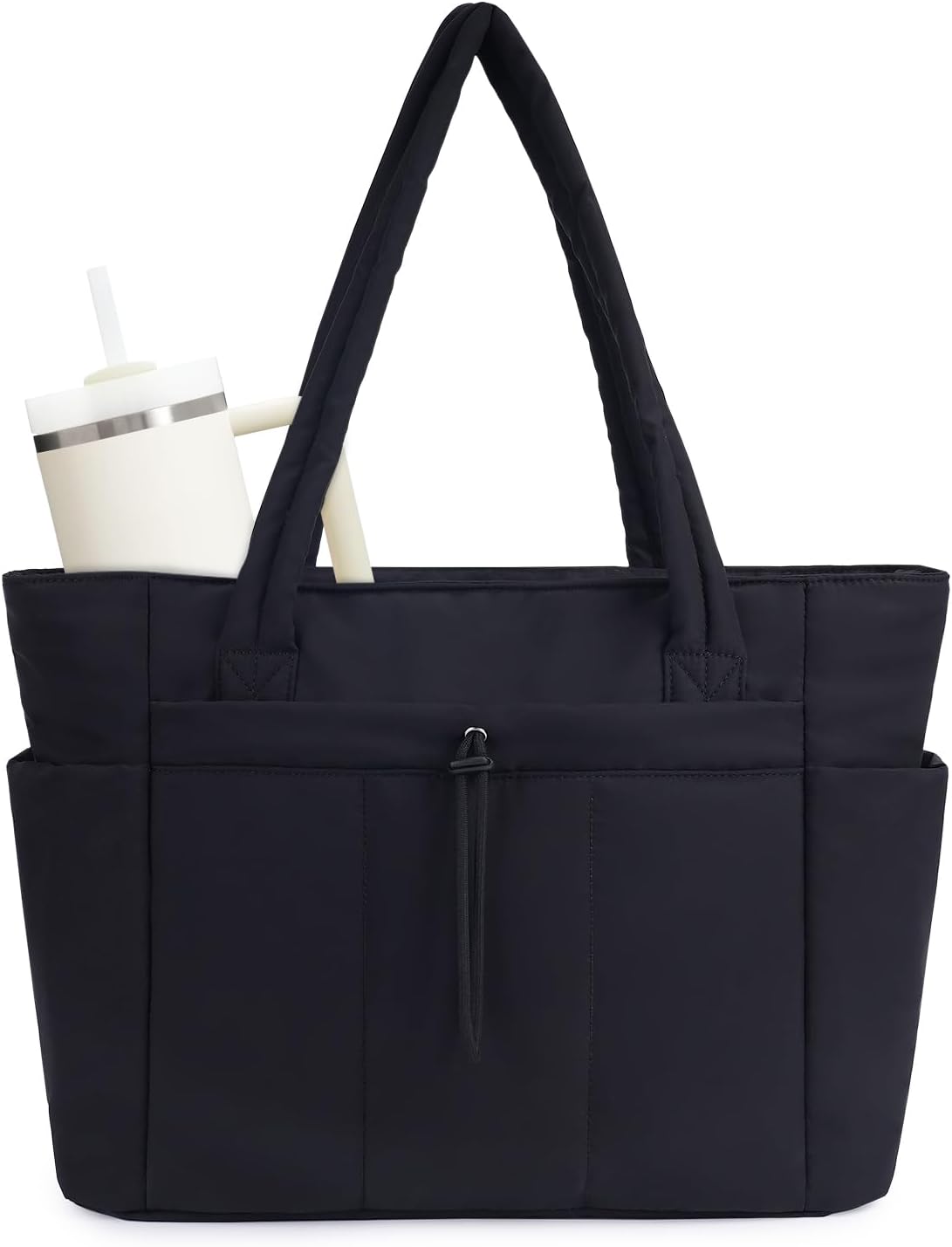 Quilted Puffer Tote Bag | Spacious 20L Capacity with Padded Laptop Sleeve | Stylish and Practical for Daily Use