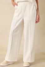 Women's Ready to Jet Cloud White Knit High-Waisted Wide-Leg Pants | 55% Rayon 3