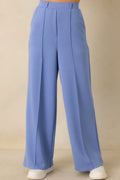 Women's Ready to Jet Horizon Blue Knit High-Waisted Wide-Leg Pants | 55% Rayon 0