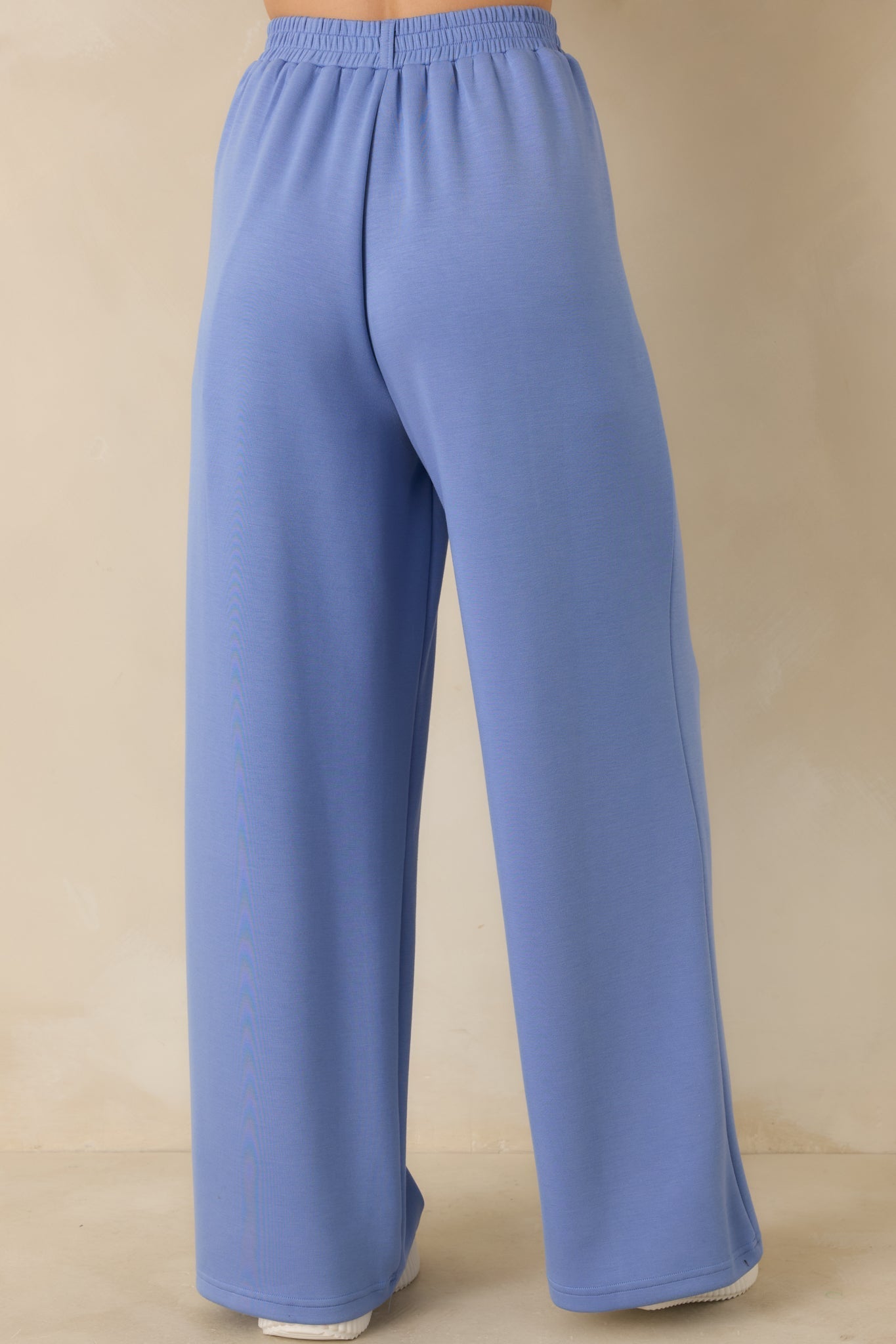 Women's Ready to Jet Horizon Blue Knit High-Waisted Wide-Leg Pants | 55% Rayon 4