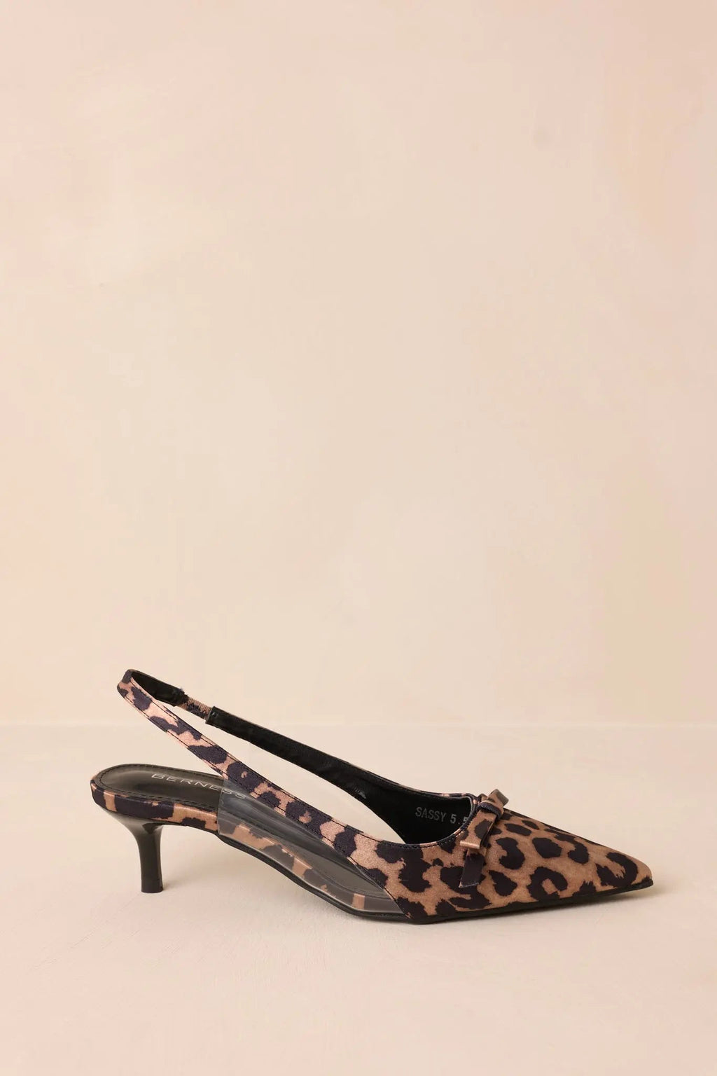 Women's Regal Steps Leopard Print Slingback Kitten Heels | Heel Measures 2.25" in Height 4