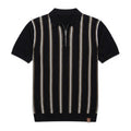 Retro Stripe | Men's Polo Shirt with Quarter-Zip Collar | Soft Lightweight Fabric for Effortless Style