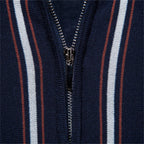 Retro Stripe | Men's Polo Shirt with Quarter-Zip Collar | Soft Lightweight Fabric for Effortless Style