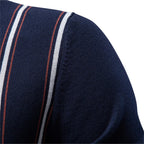 Retro Stripe | Men's Polo Shirt with Quarter-Zip Collar | Soft Lightweight Fabric for Effortless Style