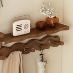 Bamboo Wall Coat Rack — Shelf & Hooks Entryway Organizer