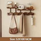 Bamboo Wall Coat Rack — Shelf & Hooks Entryway Organizer