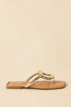 Women's Riviera Glow Gold Metallic Faux Leather Sandals | All Man Made Materials 3