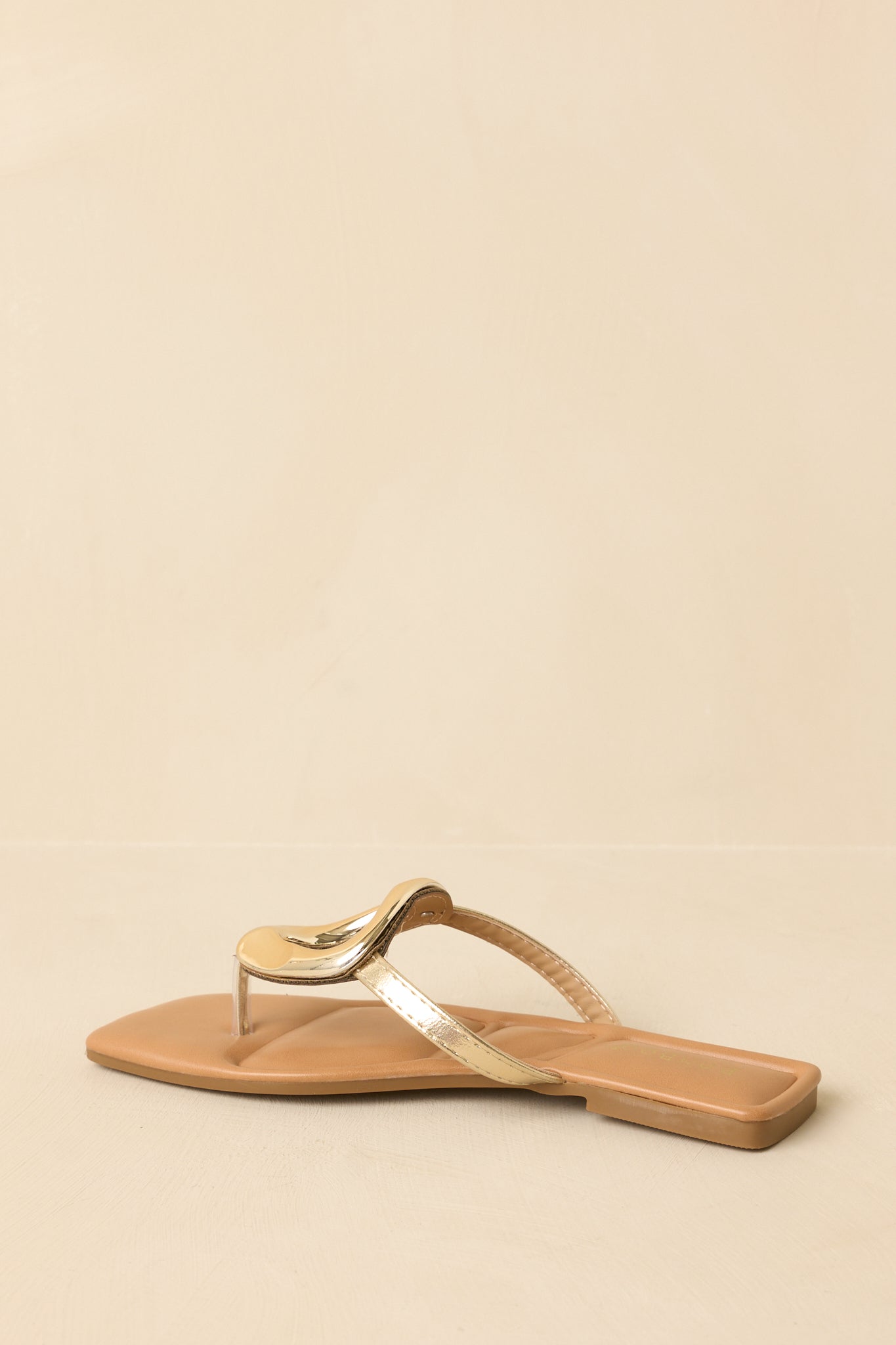 Women's Riviera Glow Gold Metallic Faux Leather Sandals | All Man Made Materials 7