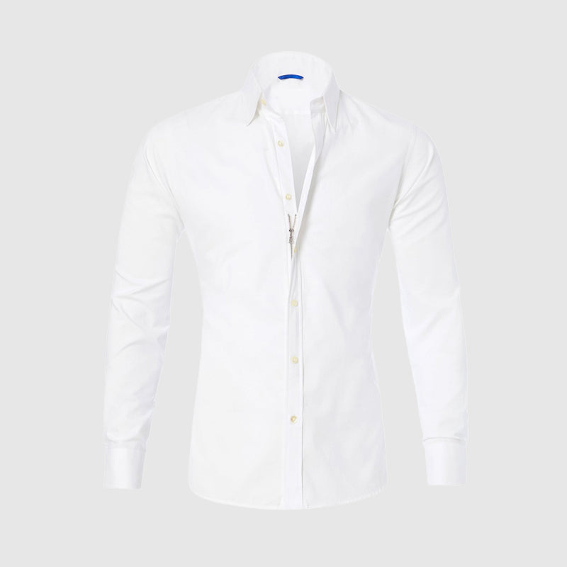 Women's Roberto Russo Fitted Shirt with Integrated Zipper | Material: Cotton and polyester blend 3
