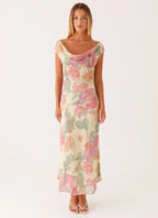 Women's Role Model | Maxi Dress with Back Tie & Exclusive Print | Elegant Style for Sophisticated Moments - Women's | Ti 1
