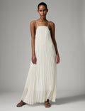 Rona Collection | Chiffon Plisse Maxi Dress with Adjustable Straps | Elegant Evening Wear for Effortless Style