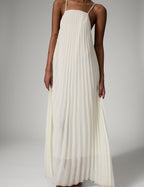 Rona Collection | Chiffon Plisse Maxi Dress with Adjustable Straps | Elegant Evening Wear for Effortless Style
