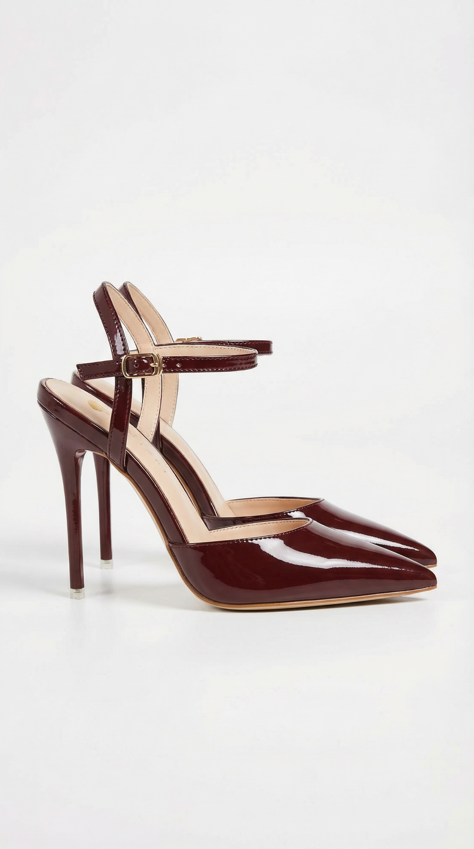 Women's Gold Heels with Pointed Toe & Ankle Strap | Elegant Pumps for All-Day Comfort